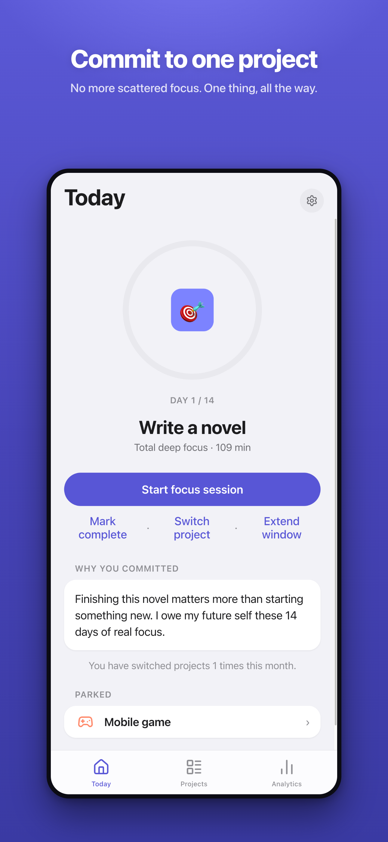 OneTrack — ana ekran